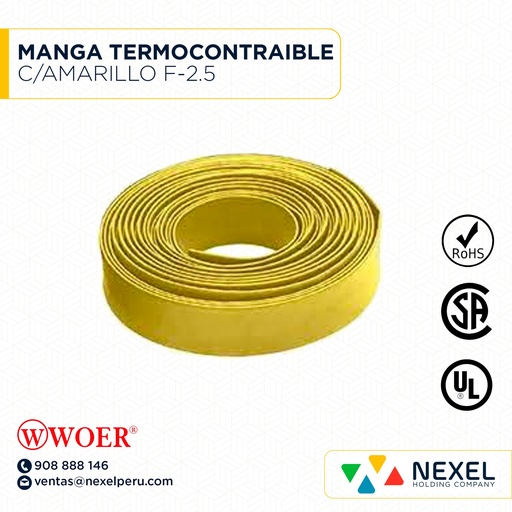 [F72266-1] MANGA TERMOCONTRAIBLE C/AMARILLO F-2.5 WOER