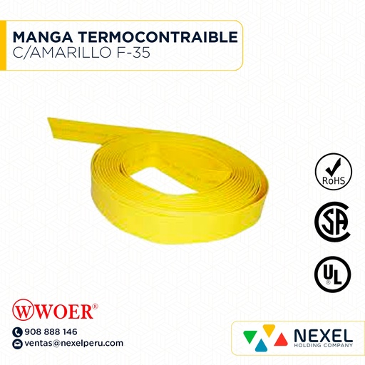 [F72262-2] MANGA TERMOCONTRAIBLE C/AMARILLO F-35 WOER