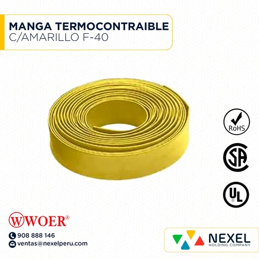 [F72261-2] MANGA TERMOCONTRAIBLE C/AMARILLO F-40 WOER