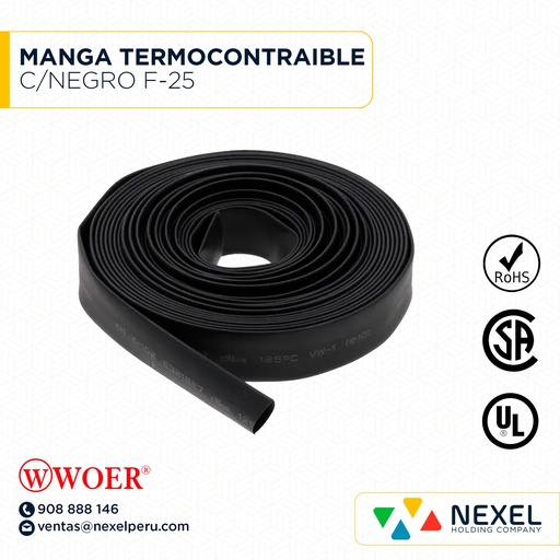 [F72253-2] MANGA TERMOCONTRAIBLE C/NEGRO F-25 WOER