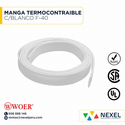 [F72249-3] MANGA TERMOCONTRAIBLE C/BLANCO F-40 WOER