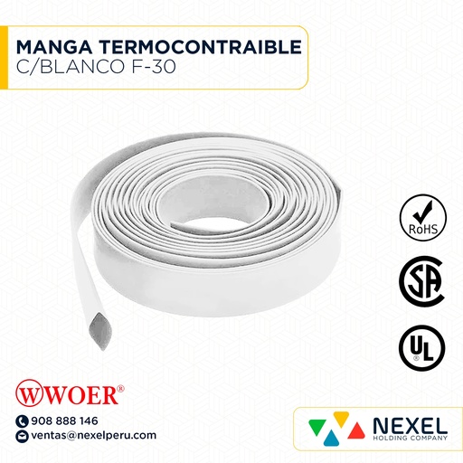 [F72237-3] MANGA TERMOCONTRAIBLE C/BLANCO F-30 WOER