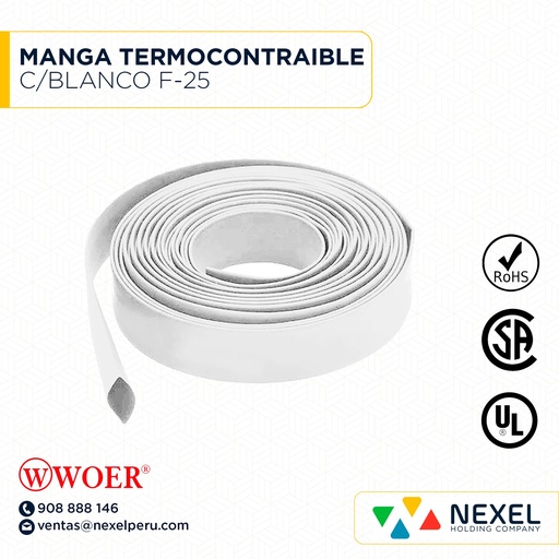 [F72235-3] MANGA TERMOCONTRAIBLE C/BLANCO F-25 WOER
