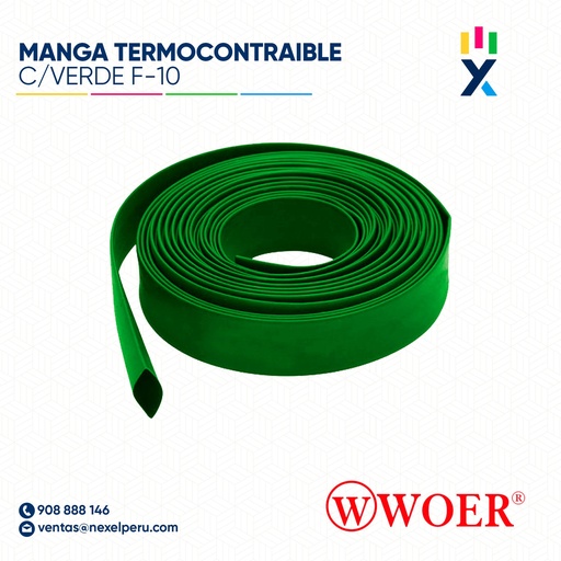 [F72231-1] MANGA TERMOCONTRAIBLE C/VERDE F-10 WOER
