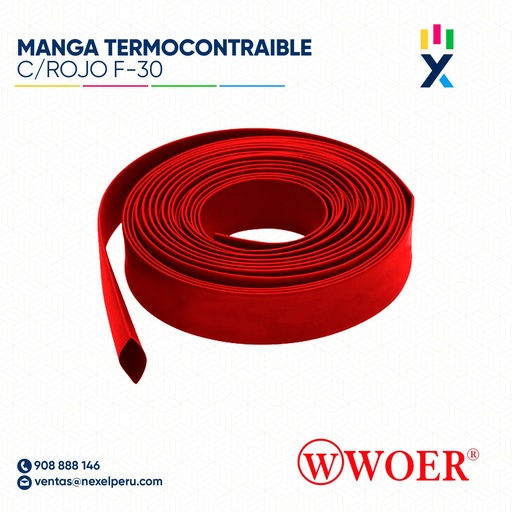 [F72222-2] MANGA TERMOCONTRAIBLE C/ROJO F-30 WOER