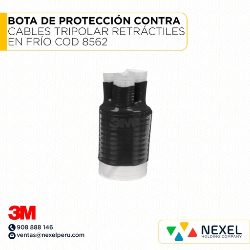 [F51362] BOTA DE PROTECCIÓN CONTRA CABLES DE CAUCHO DE SILICONA TRIPOLAR RETRÁCTILES EN FRÍO COD 8562 3M