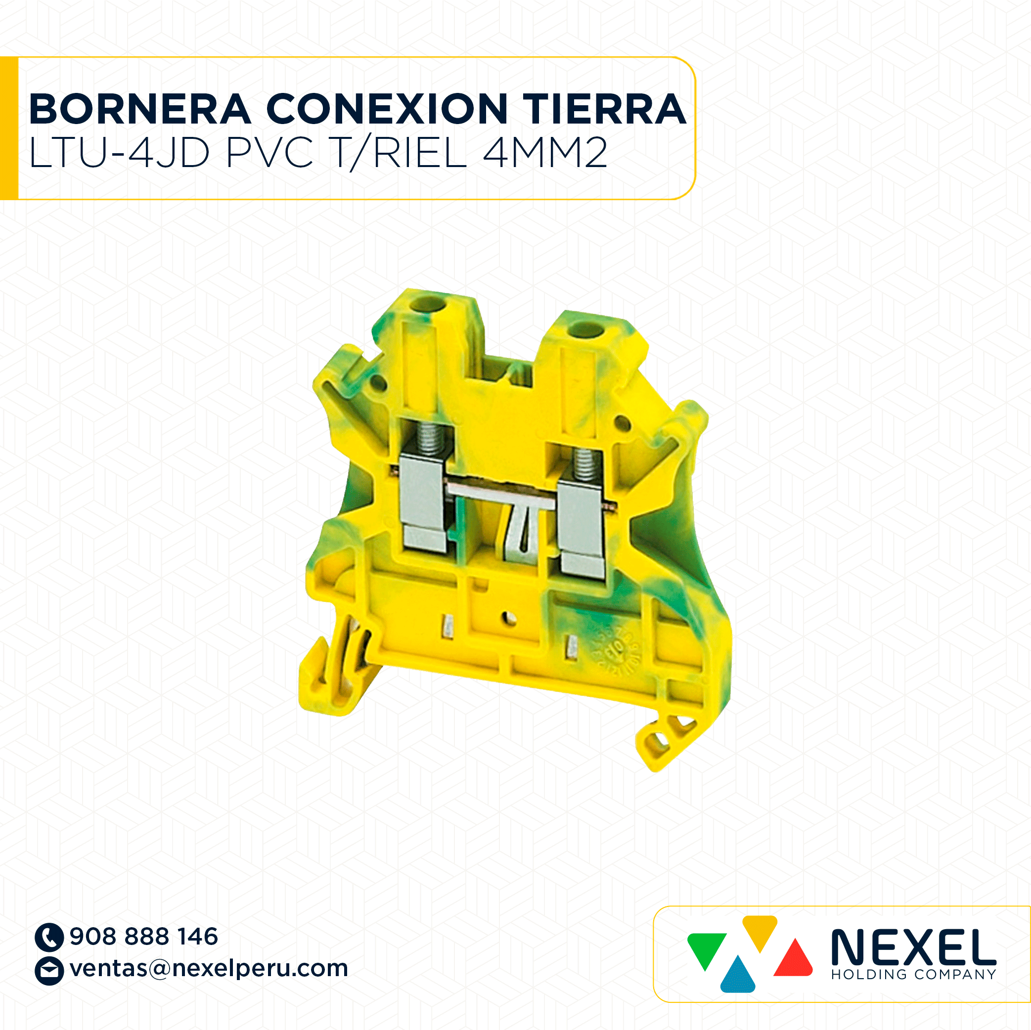 [F146259] BORNERA DE CONEXION A TIERRA LTU-4JD PVC T/RIEL 4MM2 STANDARD