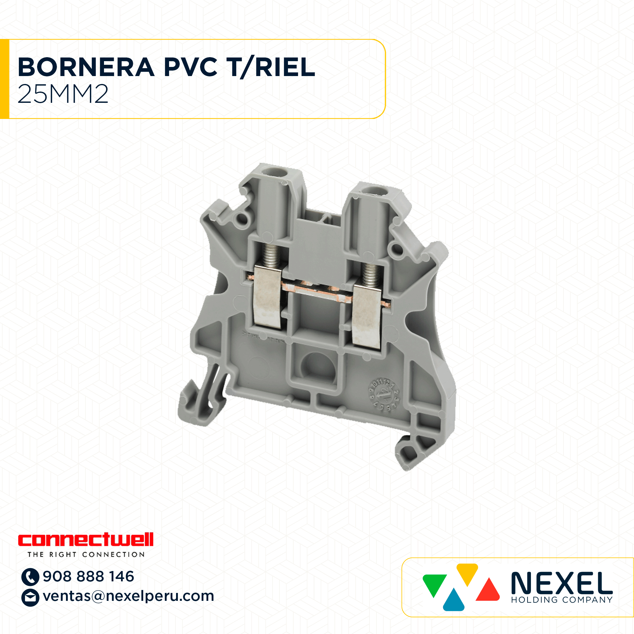 [F146153] BORNERA PVC T/RIEL 25MM2 STANDARD CONNECTWELL