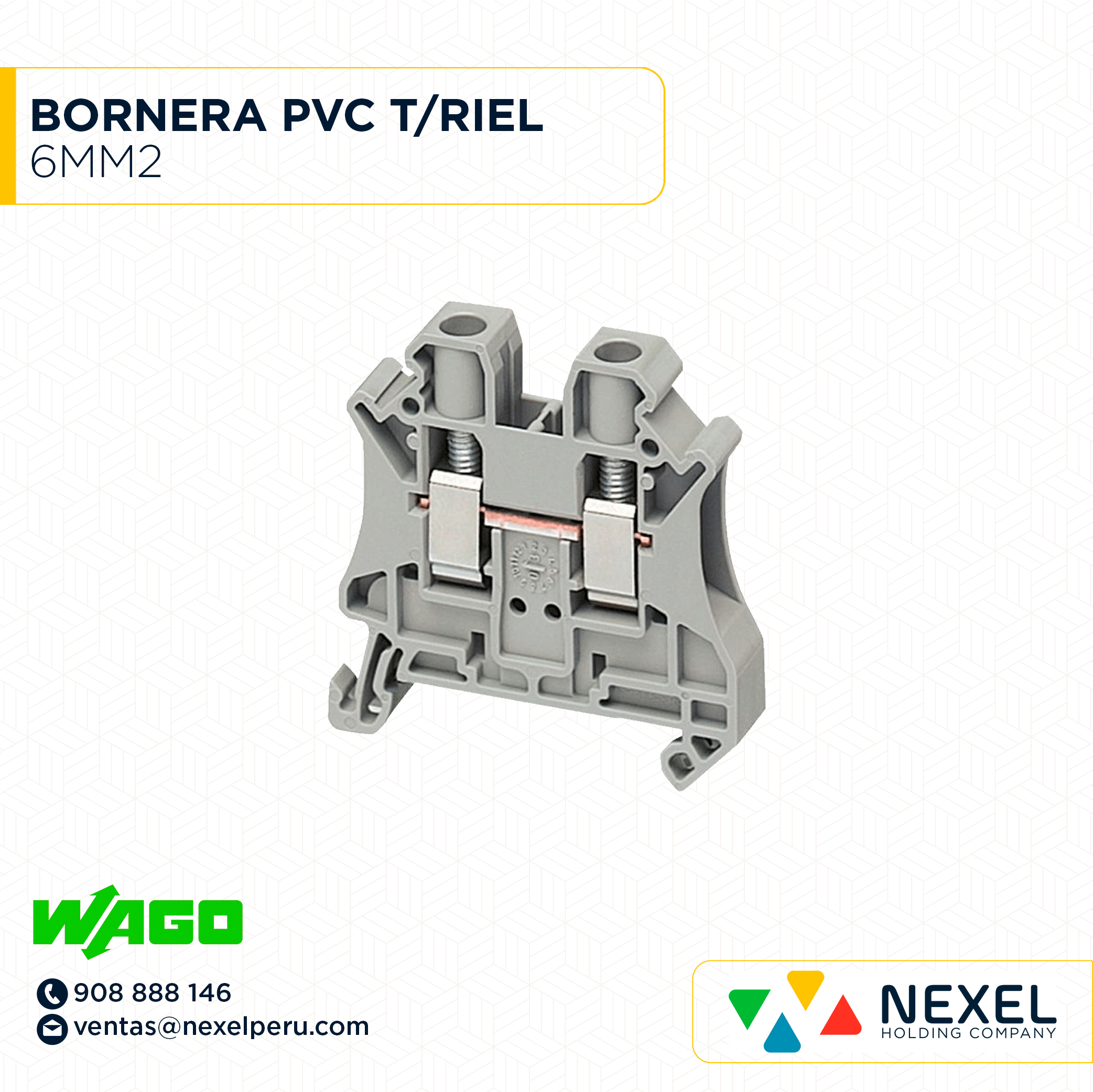 [F144283] BORNERA PVC T/RIEL 6MM2 WAGO