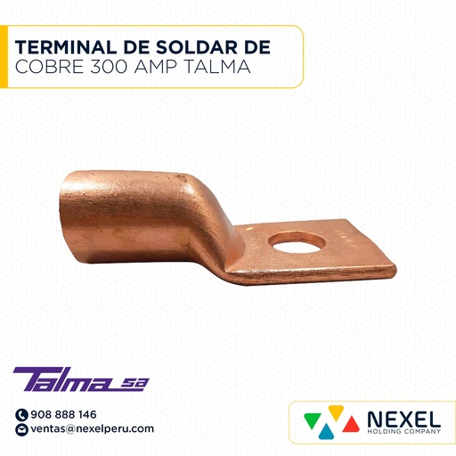 [F124245] TERMINAL DE SOLDAR DE COBRE 300 AMP TALMA