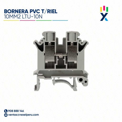 [F143940] BORNERA PVC T/RIEL 10MM2 LTU-10N IMPORTADO