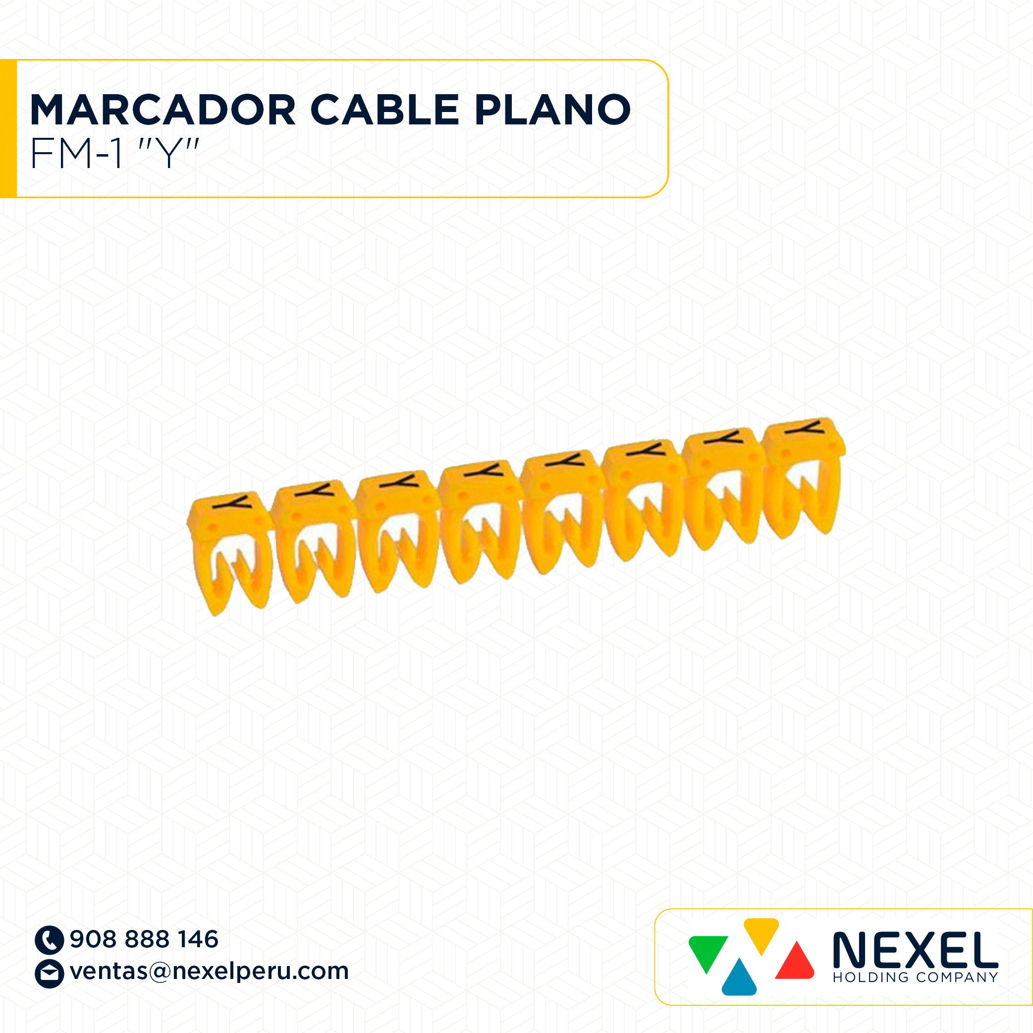 [F163914] MARCADOR DE CABLE PLANO FM-1 "Y" STANDARD