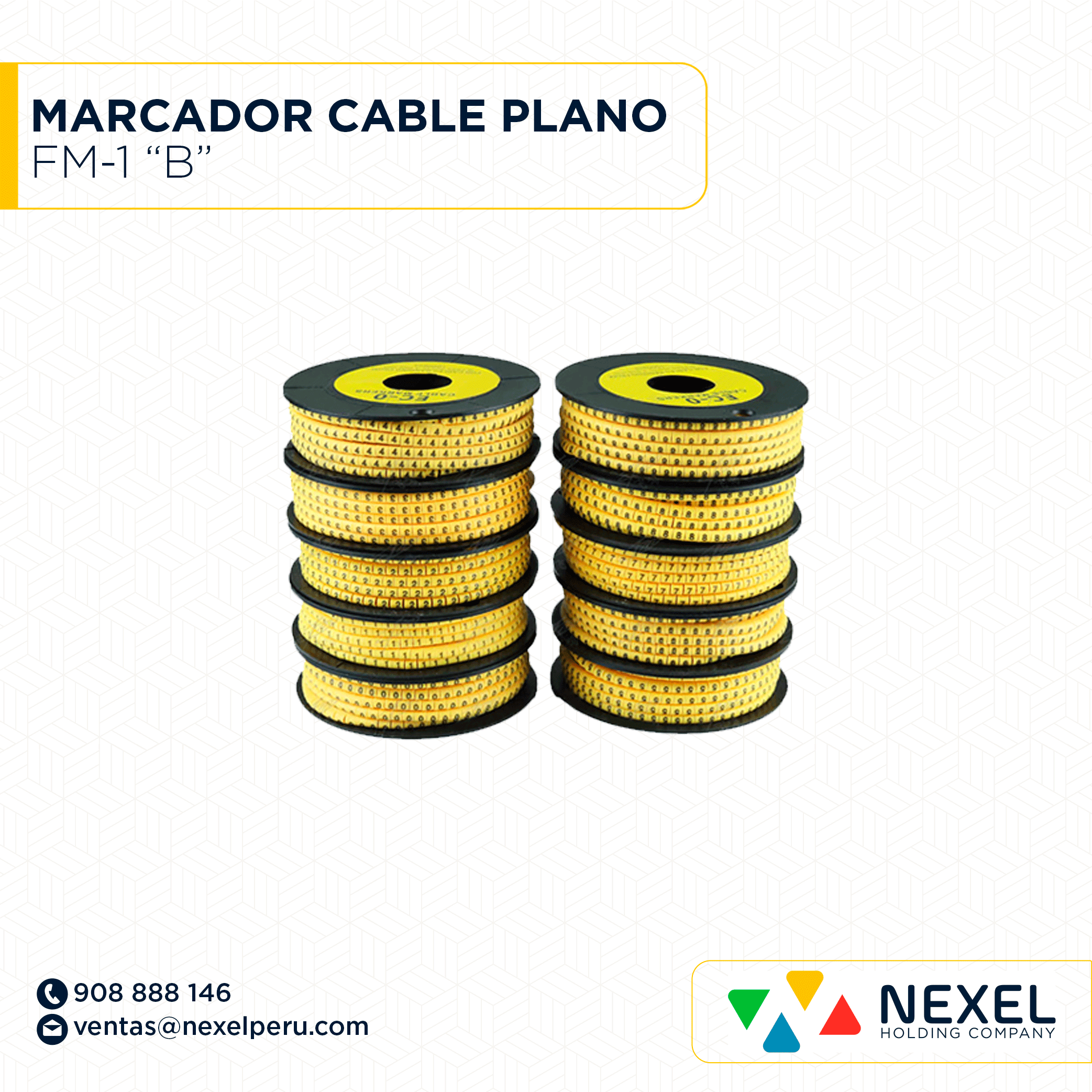 [F163910] MARCADOR DE CABLE PLANO FM-1 "B" STANDARD