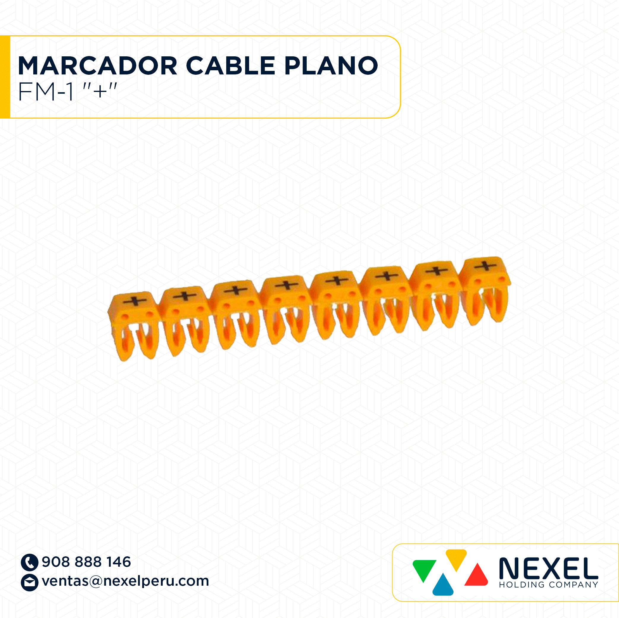 [F163815] MARCADOR DE CABLE PLANO FM-1 "+" STANDARD