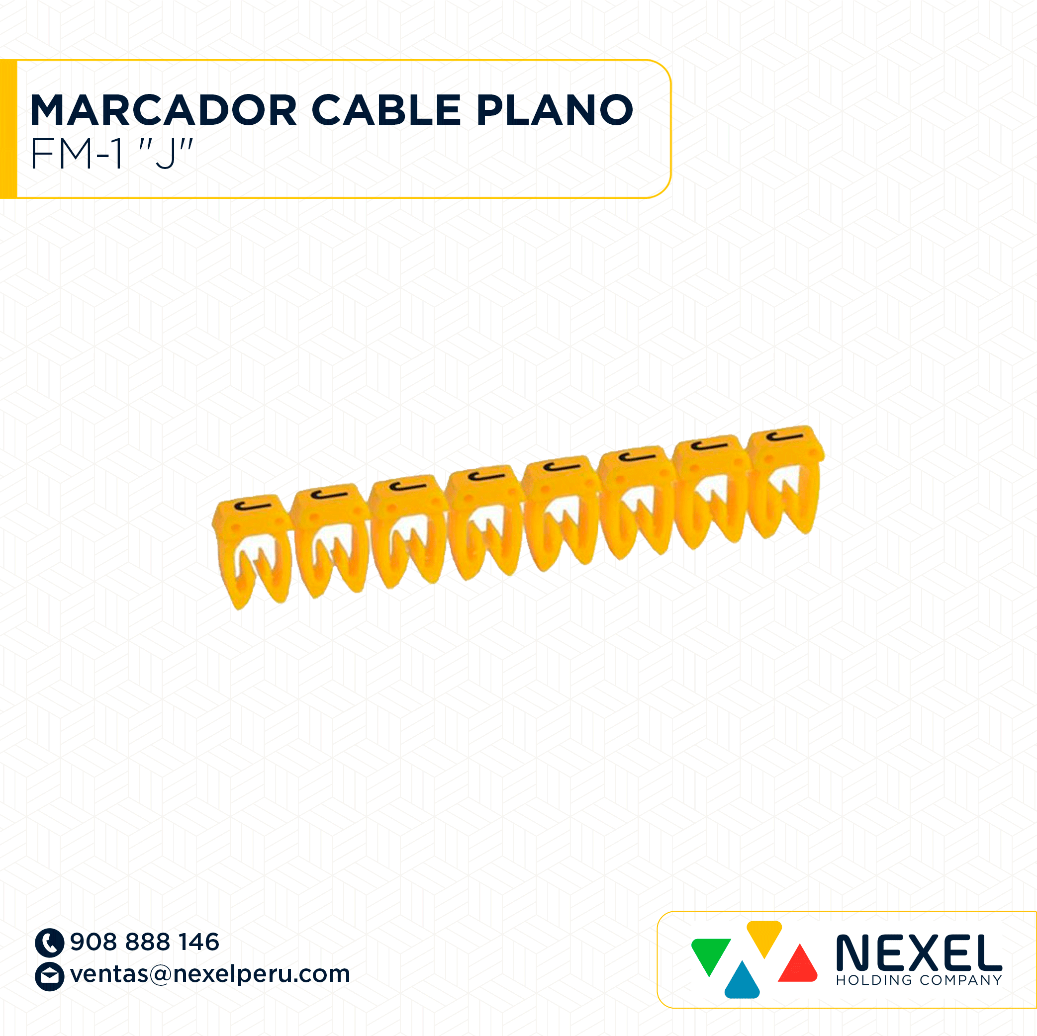 [F163807] MARCADOR DE CABLE PLANO FM-1 "J" STANDARD