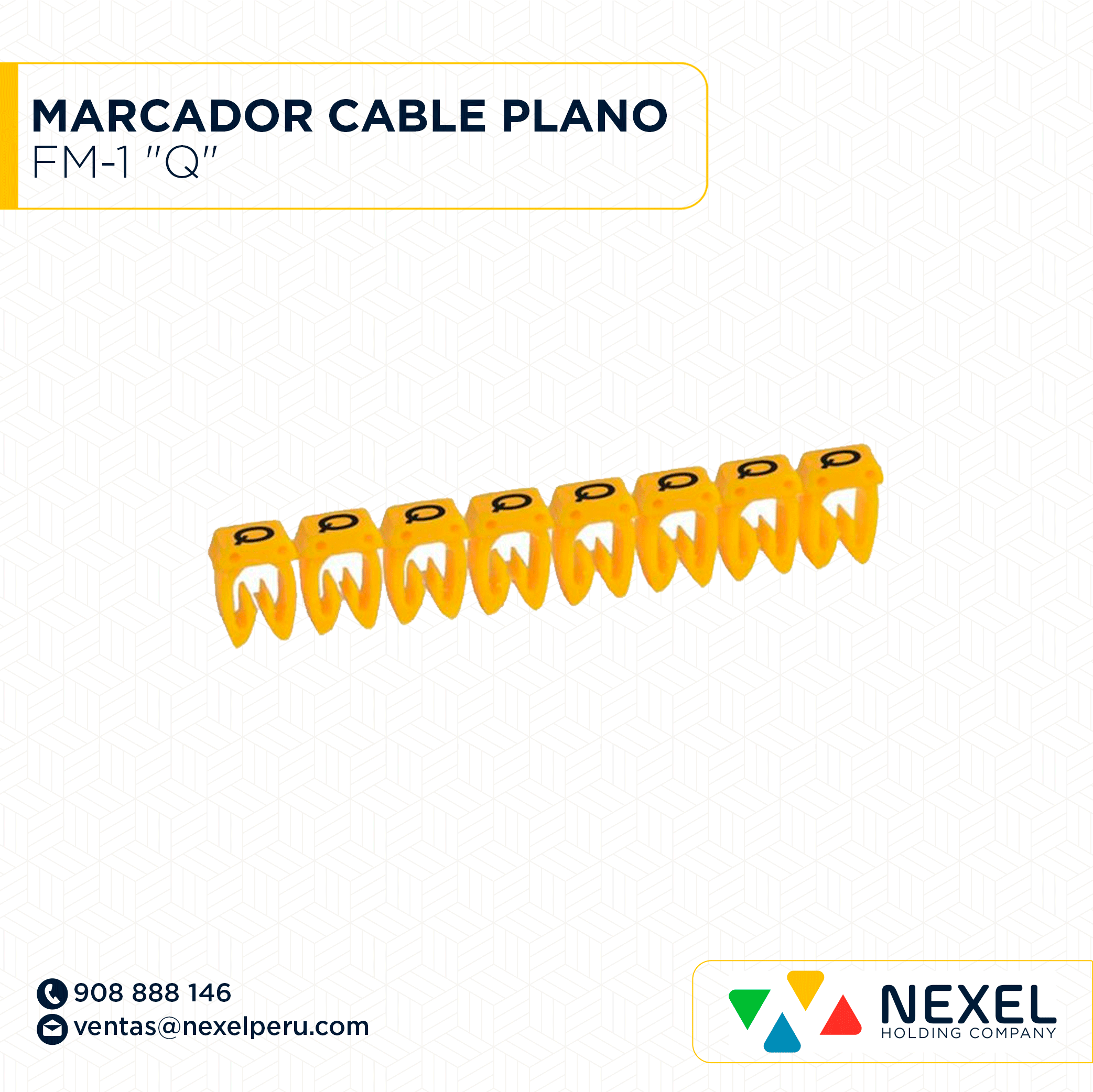 [F163806] MARCADOR DE CABLE PLANO FM-1 "Q" STANDARD