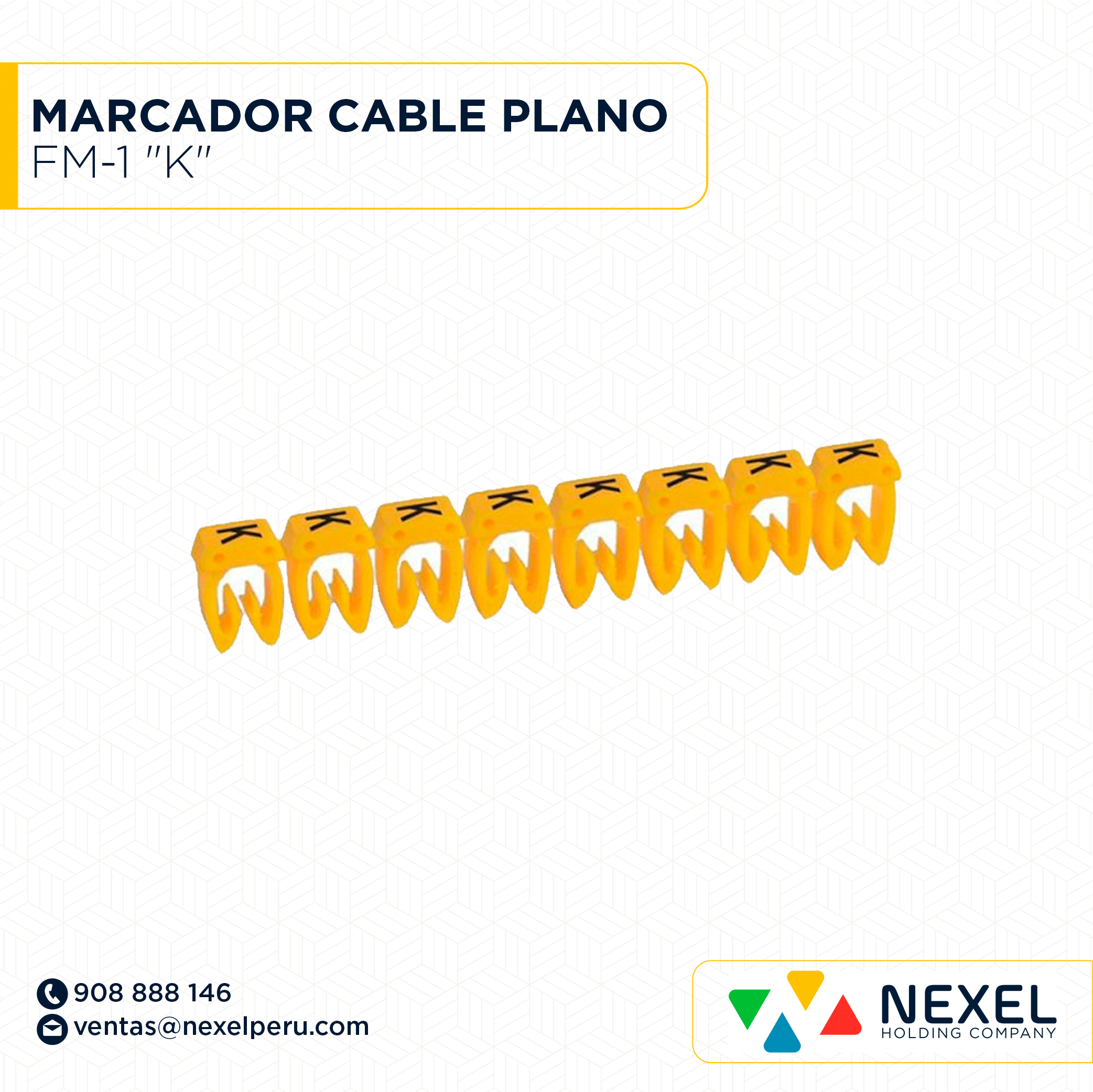 [F163804] MARCADOR DE CABLE PLANO FM-1 "K" STANDARD