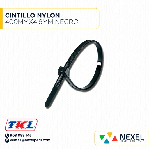 [F93636] CINTILLO NYLON 400MMX4.8MM NEGRO TKL