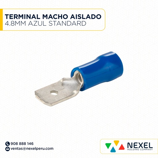 [F133203] TERMINAL MACHO AISLADO 4.8MM AZUL STANDARD