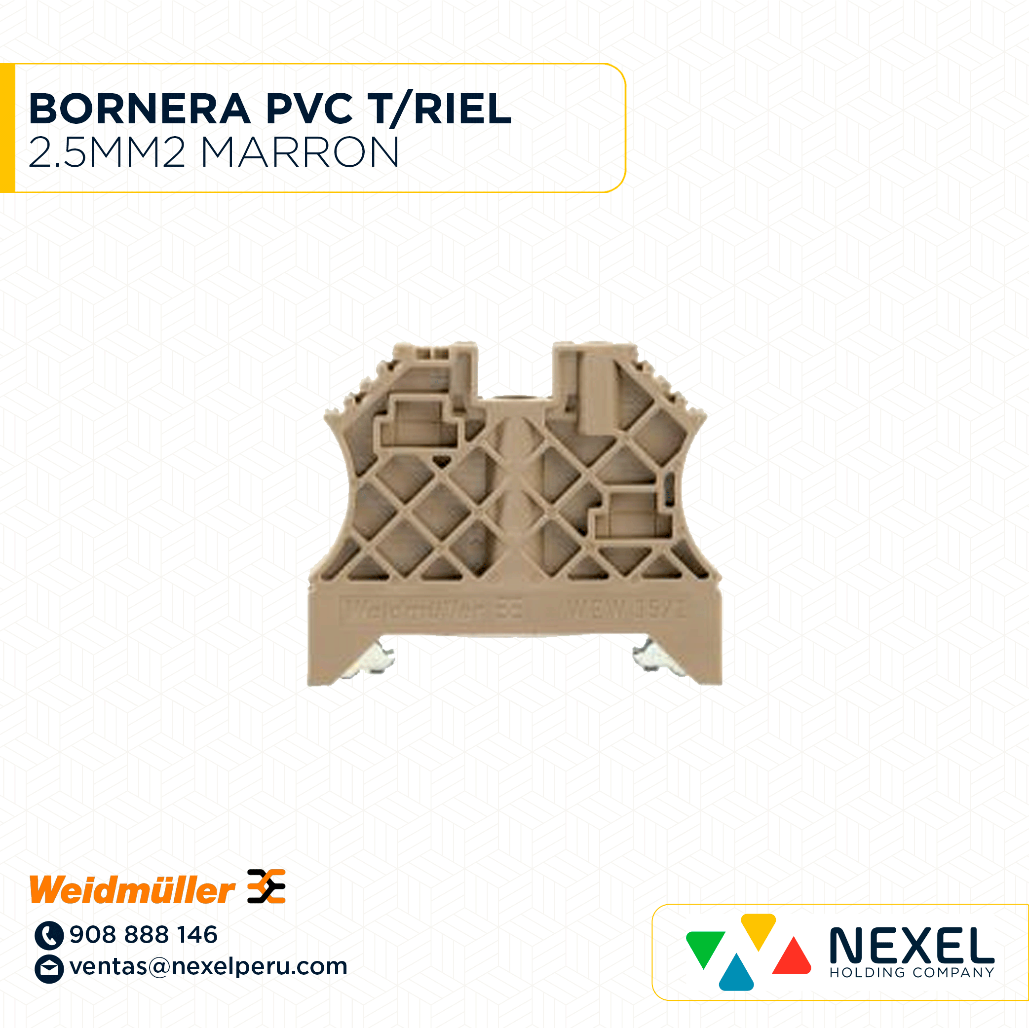 [F143201] BORNERA PVC T/RIEL 2.5MM2 MARRON WEIDMULLER