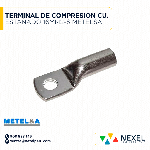 [F123198] TERMINAL DE COMPRESION CU. ESTAÑADO 16MM2-6 METELSA
