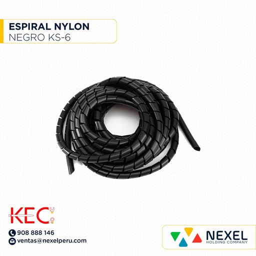 [F93097] ESPIRAL NYLON KS-6 NEGRO KEC