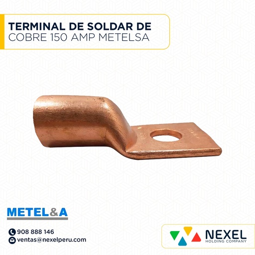 [F123016] TERMINAL DE SOLDAR DE COBRE 150 AMP METELSA