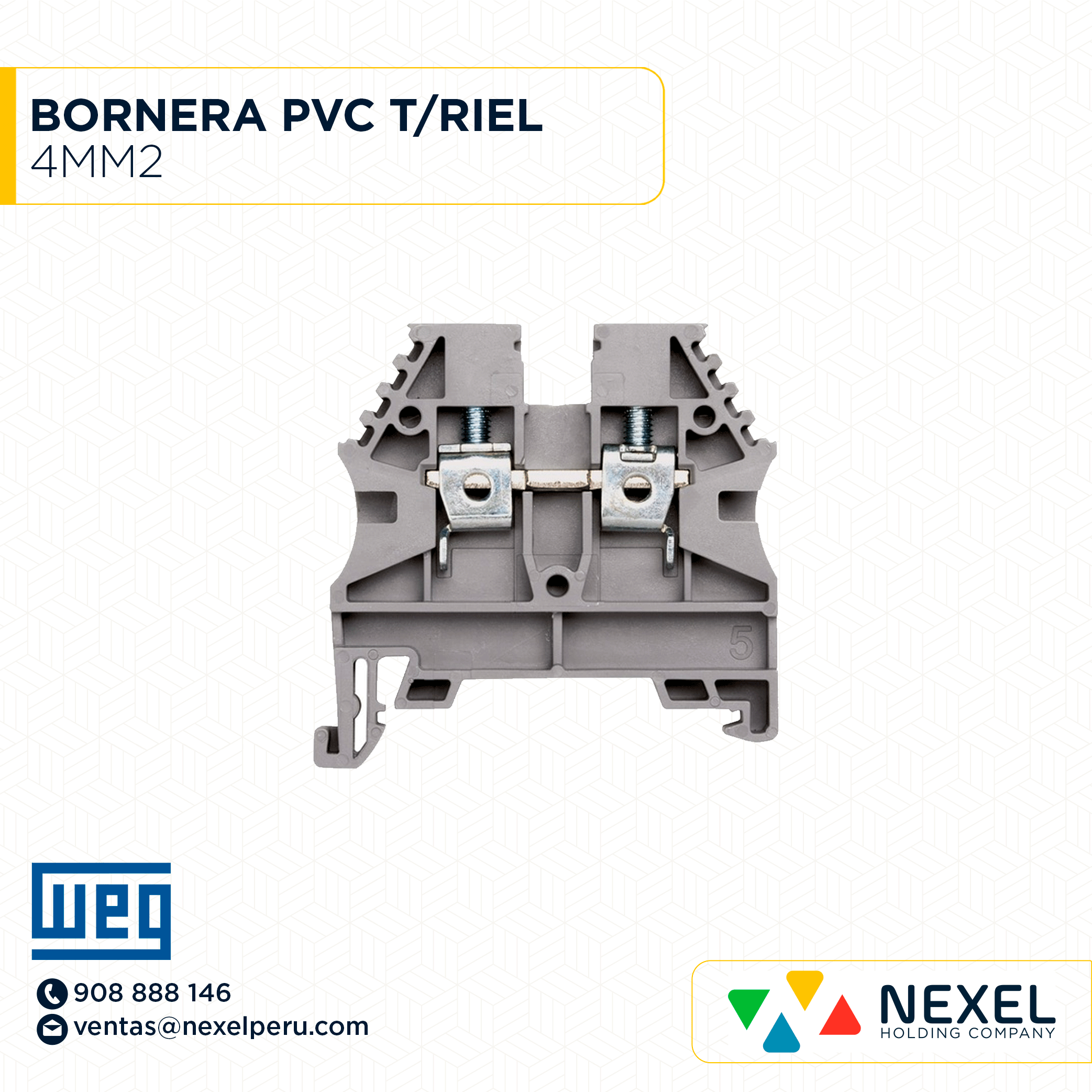 [F142704] BORNERA PVC T/RIEL 4MM2 WEG