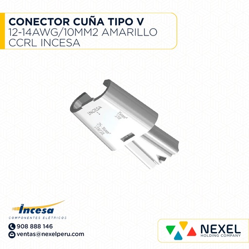 [E32640-O] OUT- CONECTOR CUÑA TIPO V 12-14AWG/10MM2 AMARILLO COD: 93005-9 CCRL INCESA