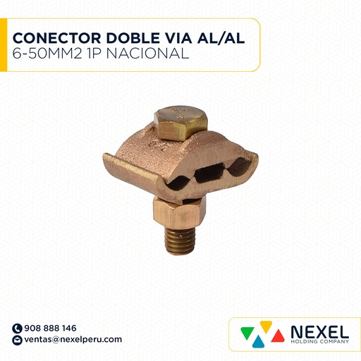 [E32616-O] OUT-CONECTOR DOBLE VIA AL/AL6-50MM2 1P NACIONAL