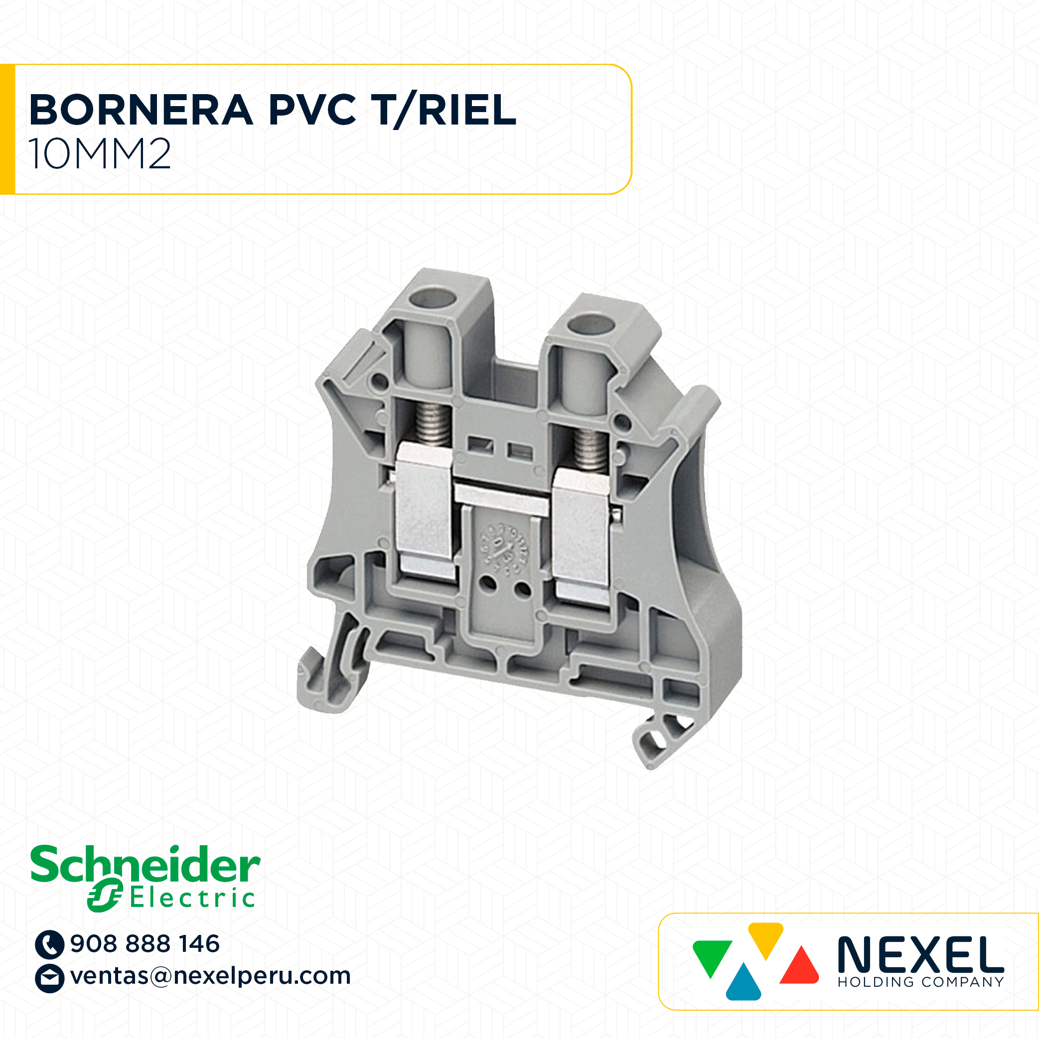 [F142453-O] OUT- BORNERA PVC T/RIEL 10MM2 SCHNEIDER