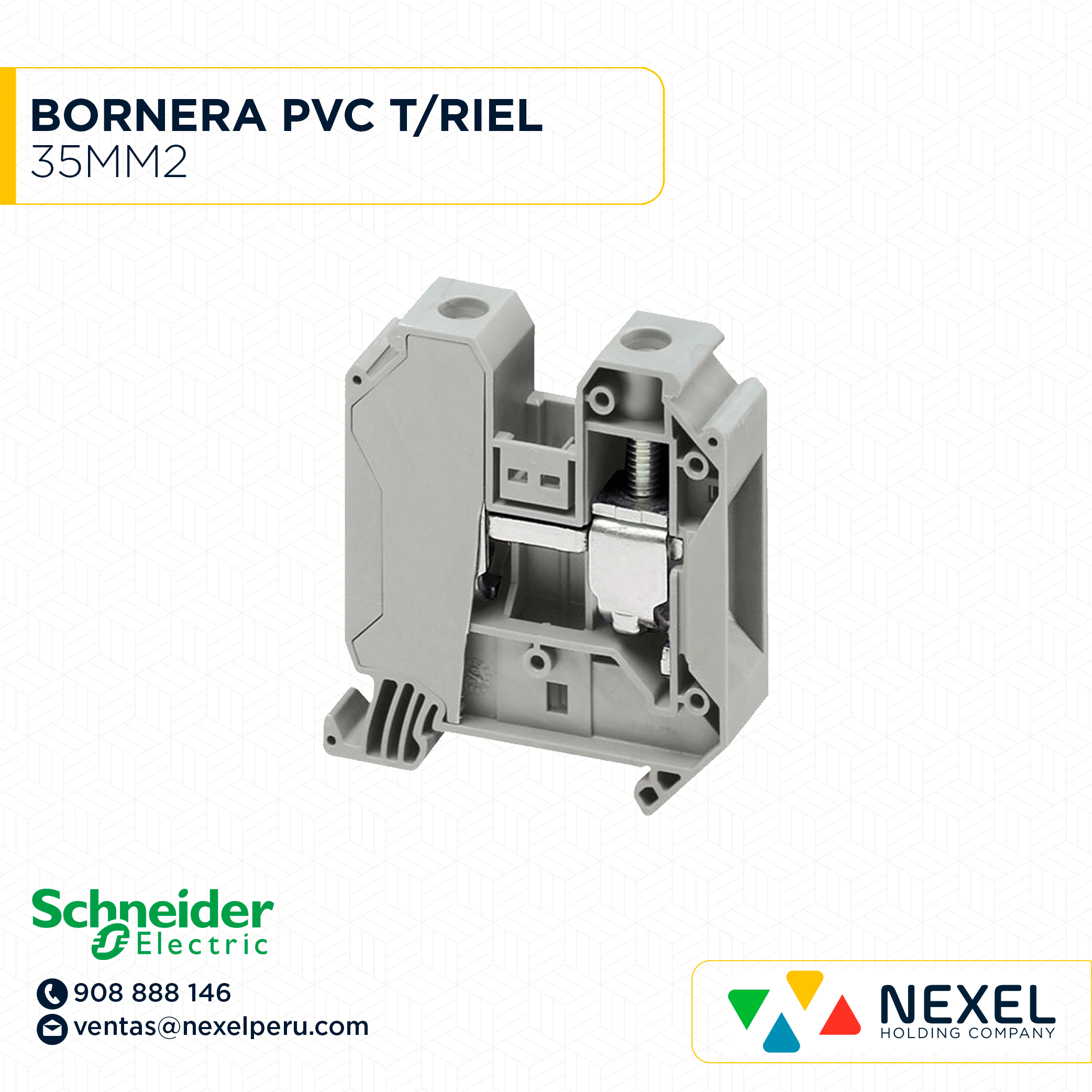 [F142448] BORNERA PVC T/RIEL 35MM2 SCHNEIDER
