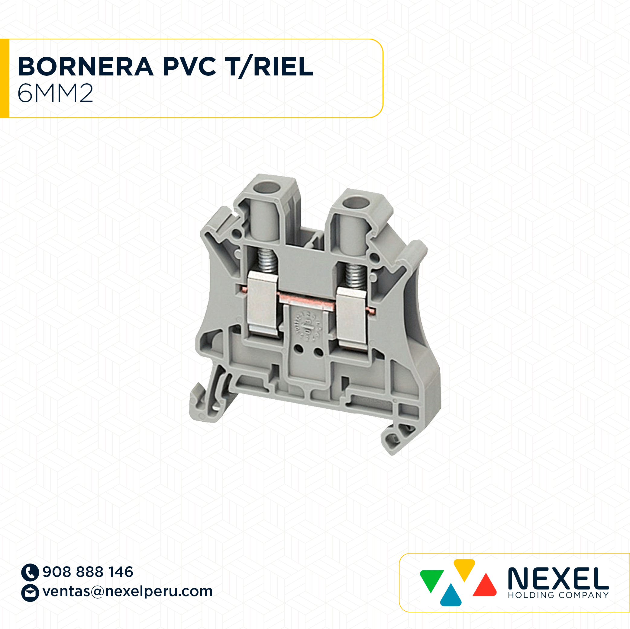 [F142430] BORNERA PVC T/RIEL 6MM2 STANDARD