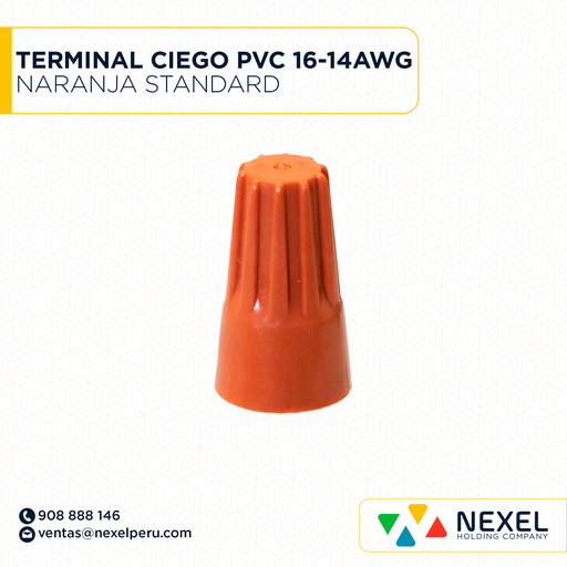 [F132108] TERMINAL CIEGO PVC 16-14AWG NARANJA STANDARD