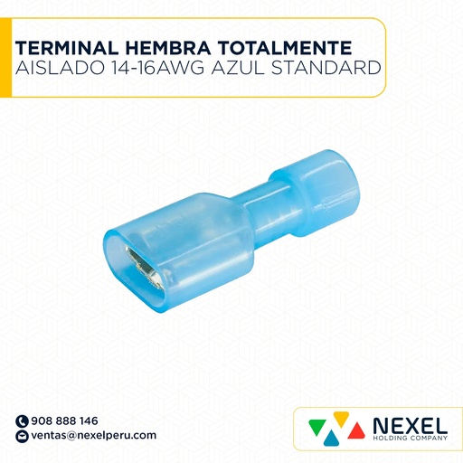 [F132083] TERMINAL HEMBRA TOTALMENTE AISLADO 14-16AWG AZUL STANDARD