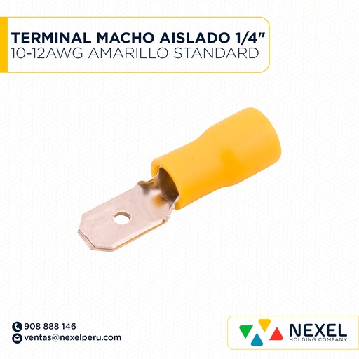 [F132082] TERMINAL MACHO AISLADO 1/4" 10-12AWG AMARILLO STANDARD