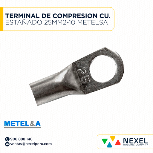 [F122057] TERMINAL DE COMPRESION CU. ESTAÑADO 25MM2-10 METELSA