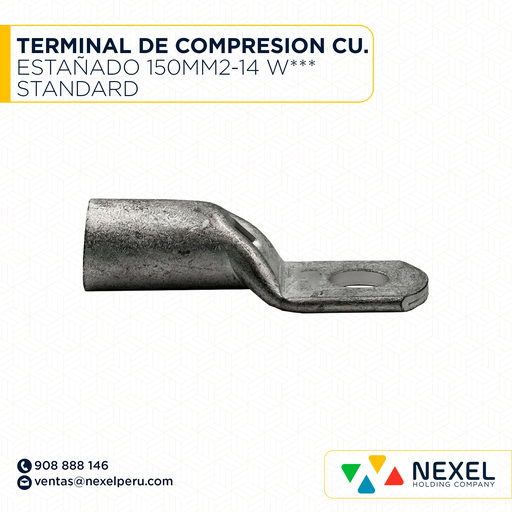 [F121990-O] OUT-TERMINAL DE COMPRESION CU. ESTAÑADO 150MM2-14 W*** STANDARD 