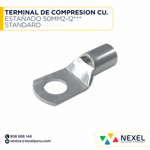 [F121989] TERMINAL DE COMPRESION CU. ESTAÑADO 50MM2-12*** STANDARD