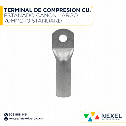 [F121897] TERMINAL DE COMPRESION CU. ESTAÑADO CAÑON LARGO 70MM2-10 STANDARD