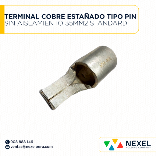 [F121881] TERMINAL COBRE ESTAÑADO TIPO PIN SIN AISLAMIENTO 35MM2 STANDARD