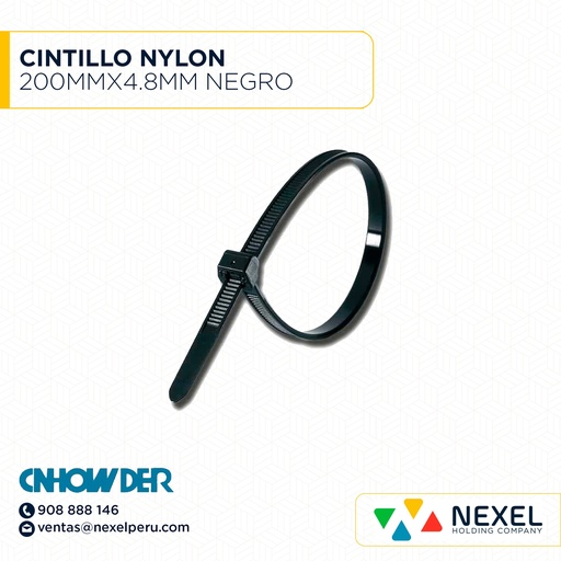 [F91496] CINTILLO NYLON 200MMX4.8MM NEGRO CNHOWNER