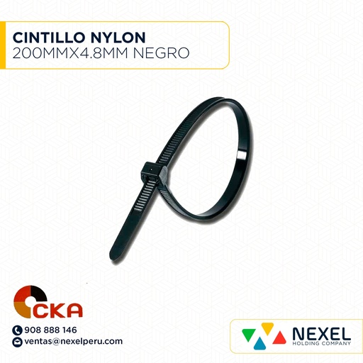 [F91491] CINTILLO NYLON 200MMX4.8MM NEGRO CKA