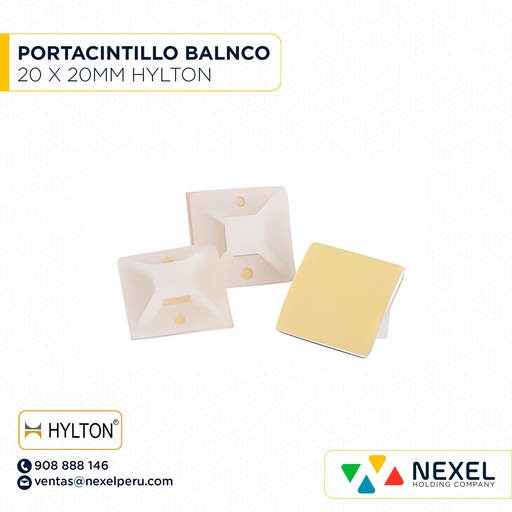 [F91464] PORTACINTILLO 20X20MM BLANCO HYLTON