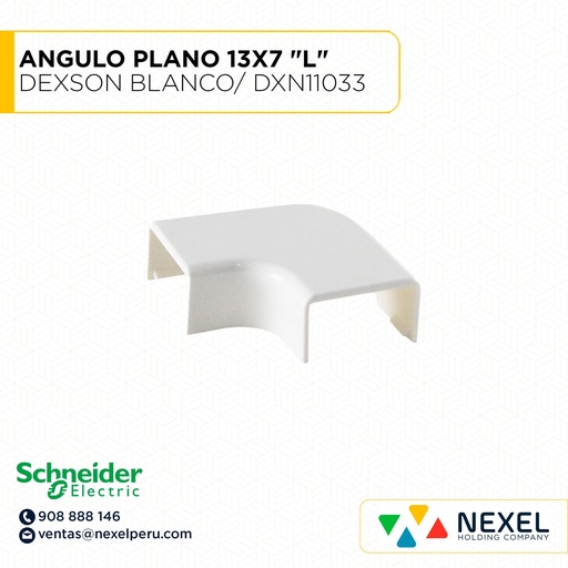 [C41437] ANGULO PLANO 13X7 "L" DEXSON BLANCO/ DXN11033 SCHNEIDER