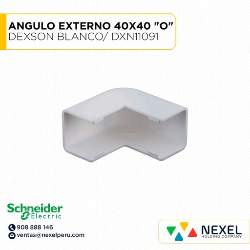 [C41427] ANGULO EXTERNO 40X40 "O" DEXSON BLANCO/ DXN11091 SCHNEIDER