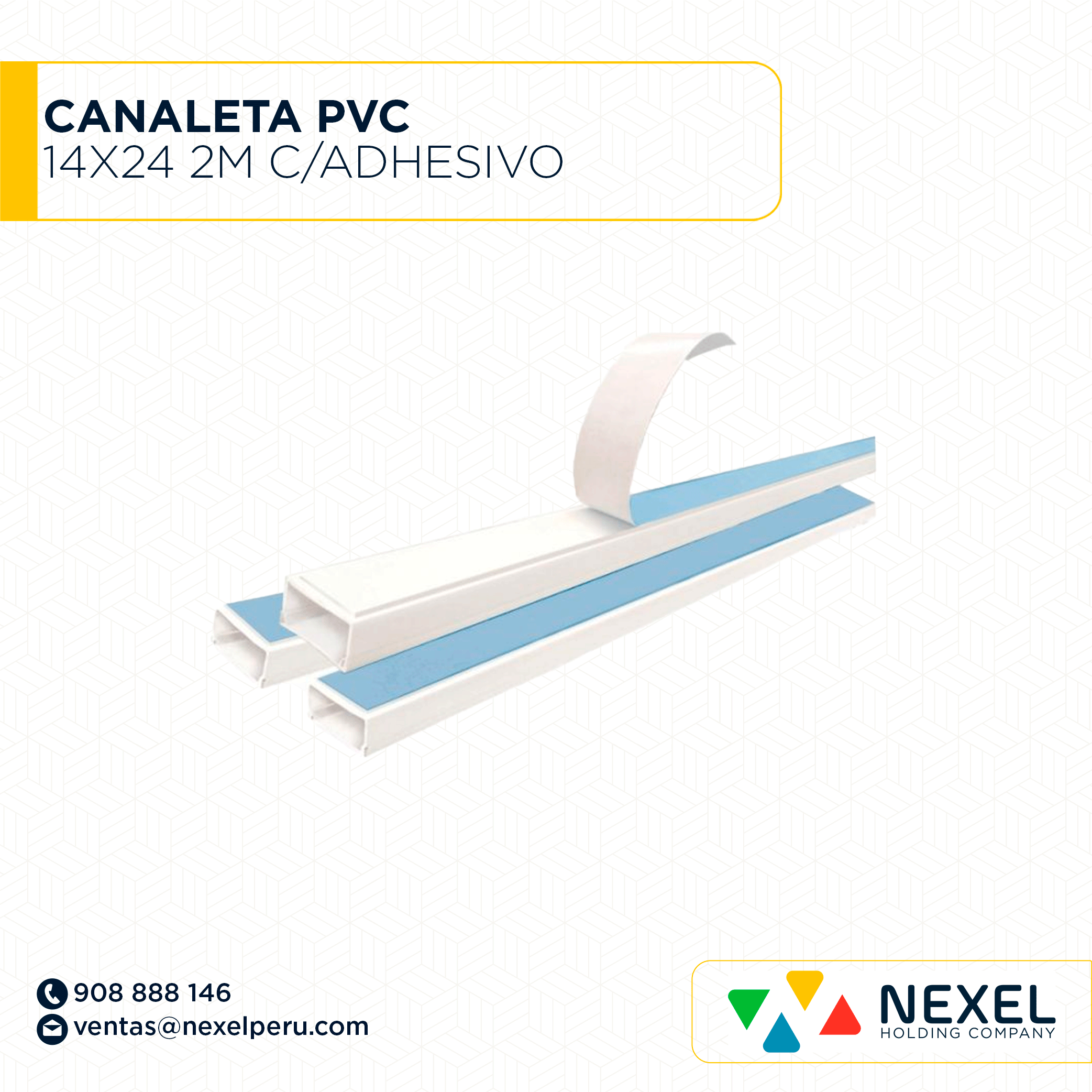 [C41397-O] OUT- CANALETA PVC 14X24X 2M C/ADHESIVO STANDARD