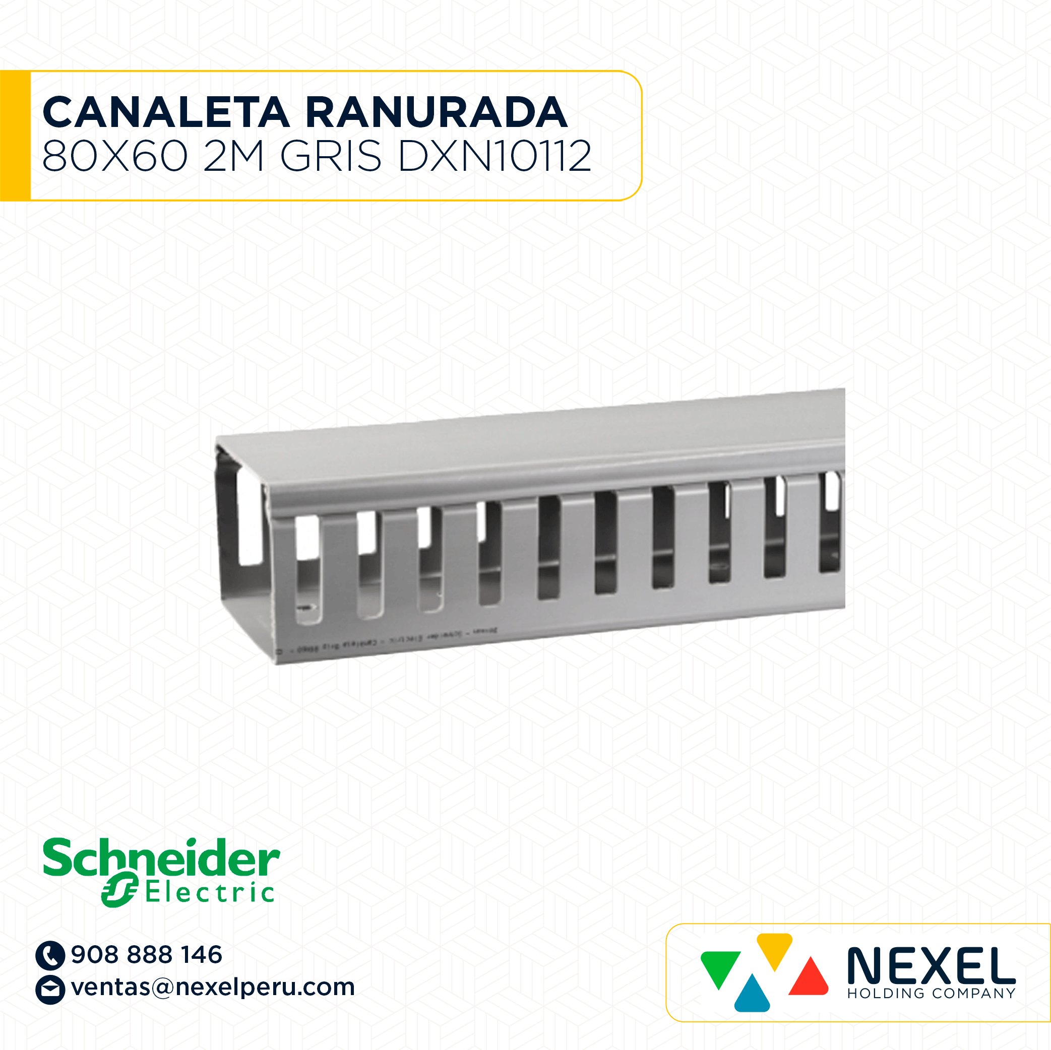 [C41378] CANALETA RANURADA 80X60 2M DEXSON GRISDXN10112 SCHNEIDER