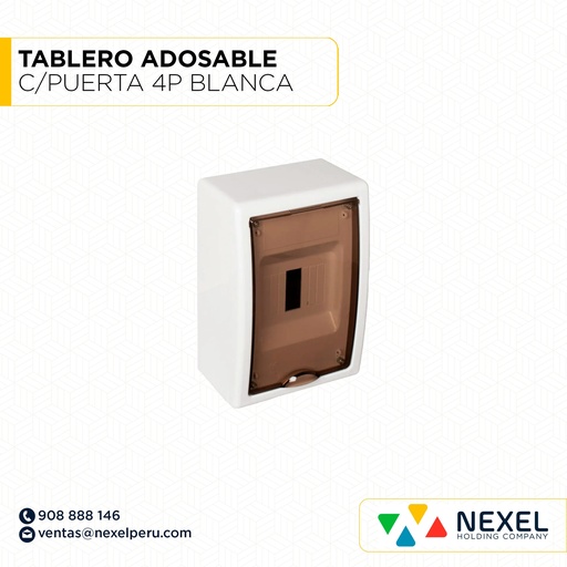 [D33741-O] OUT - TABLERO ADOSABLE C/PUERTA 4P BLANCA STANDARD