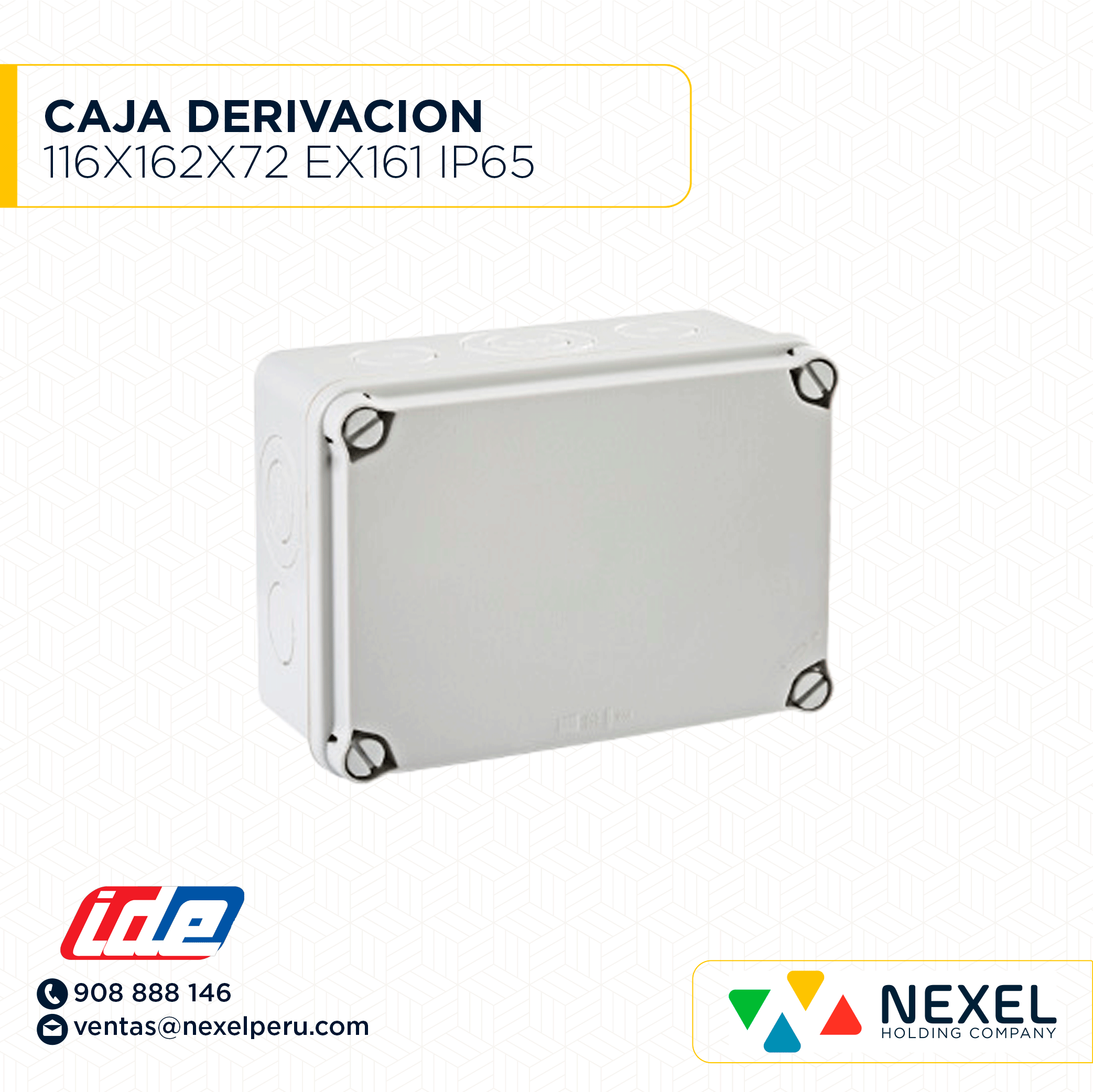 [D33729] CAJA DERIVACION 116X162X72 (EX161) IP65 IDE